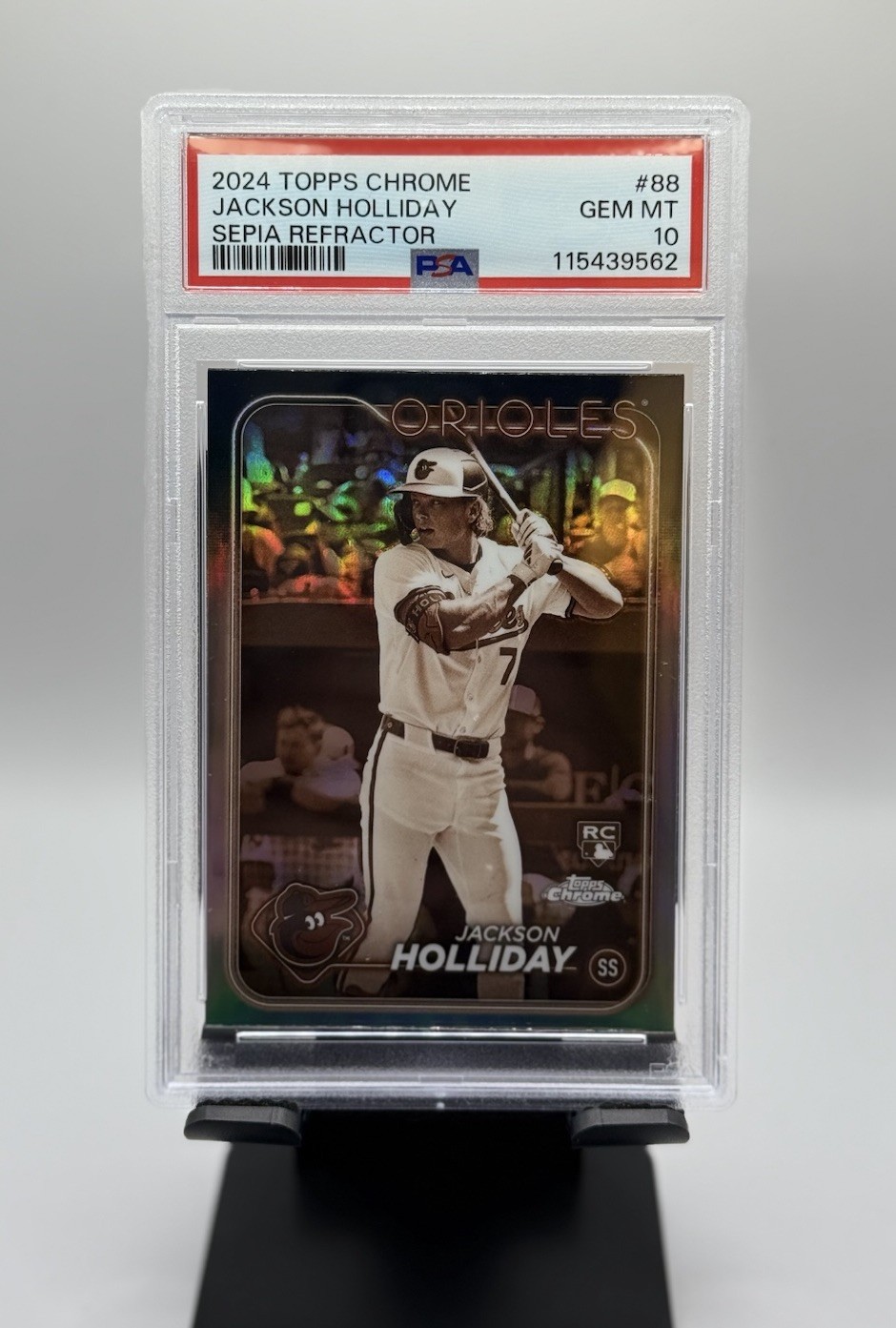 2024 Topps Chrome Jackson Holliday RC Sepia Refractor #88 PSA 10 Orioles 🔥