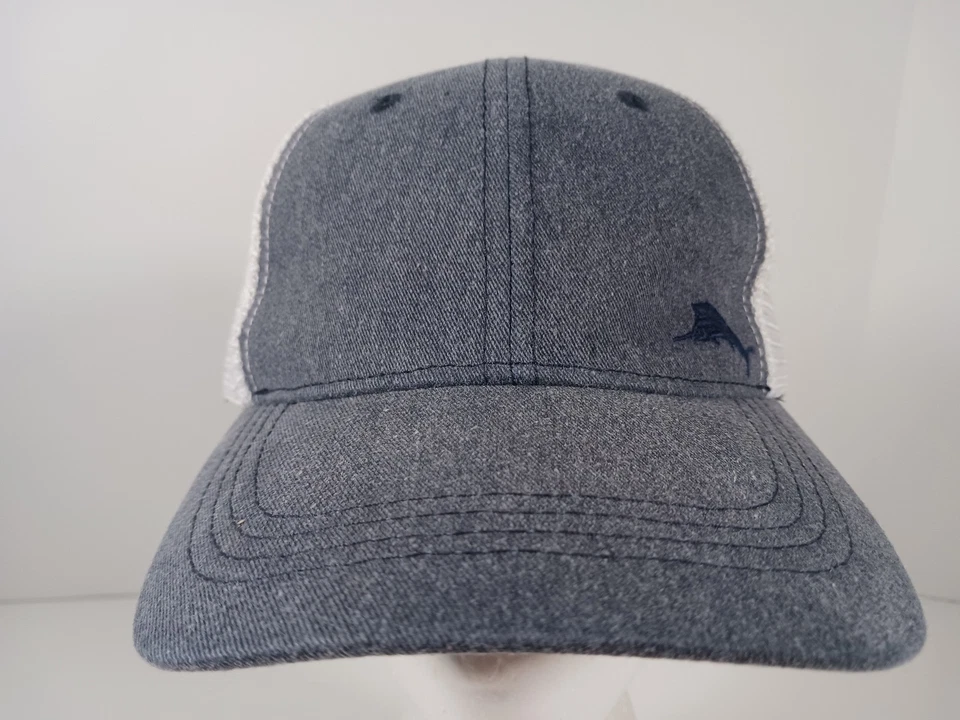 Tommy Bahama Mesh Adjustable Strapback Hat Cap Gray White w/ Margarita Recipe - Image 2 of 4