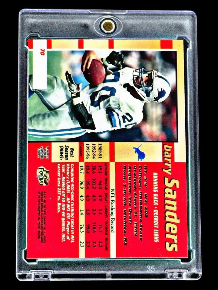 BOWMAN GOLD FOIL BARRY SANDERS RARO AÑOS 90 - Detroit Lions Foto 2 de 2