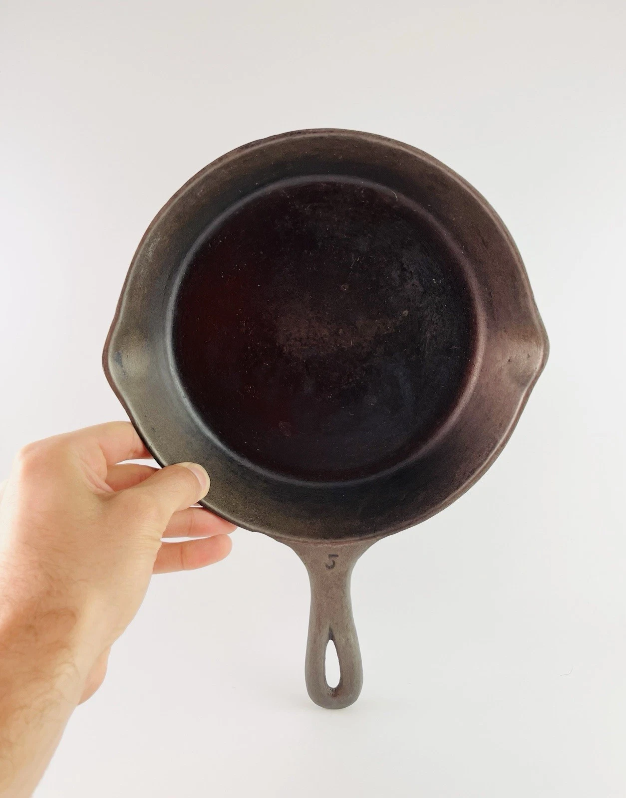 Vintage Martin Stove & Range Co. #5 Cast Iron Skillet 8” Hamburger Logo Florence