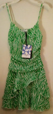 DVF (Diane Von Furstenburg) For Target Strappy Mesh Sea Twig Green Mini Dress XS