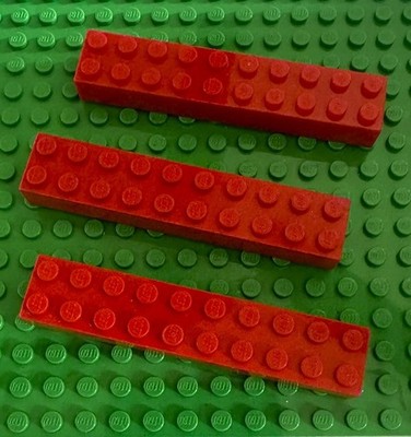 Lego 8x10 Large Long Red Brick 3006 Genuine - 3 Pieces