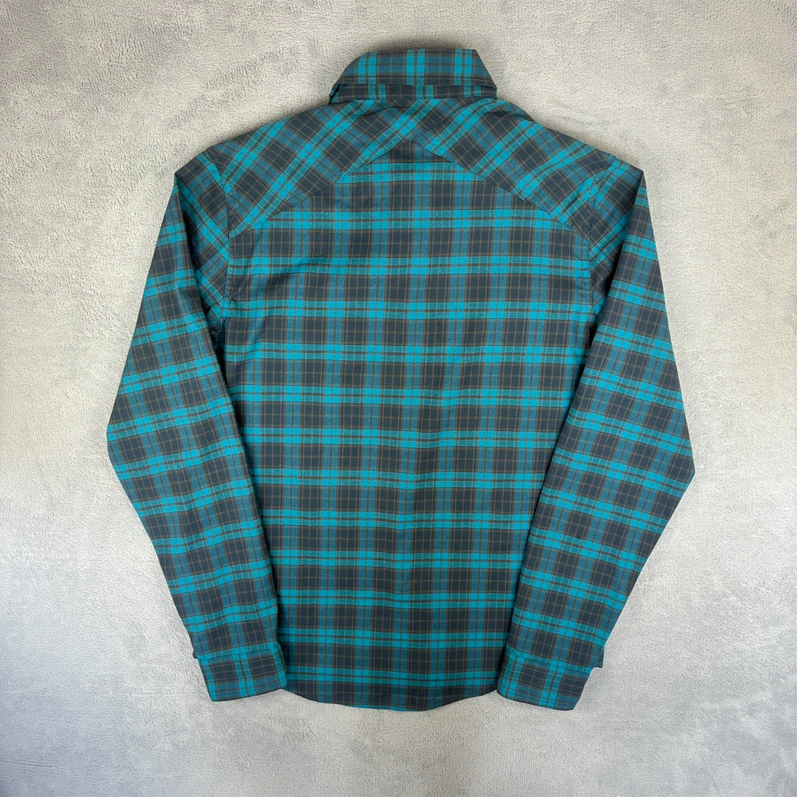 Vintage Alpkit 2000's Blue Tartan Plaid Snap Button Small Button Down L/S Shirt image 6
