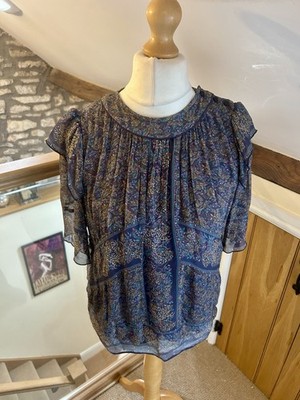 BA&SH Moccha Blumen Boho Bluse Top Größe 1 UK 8 Multi