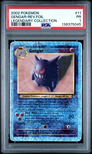 2002 POKEMON LEGENDARY COLLECTION #11 GENGAR-REVERSE FOIL PSA 1
