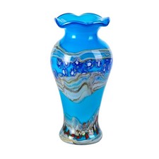 Colored Glass Vase, Beautiful Hand Blown Decorative Vase, Modern Art Vase for...