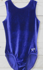 GK Elite Leotard Purple Velour Classic Style Gymnastics CL Childs Girls L