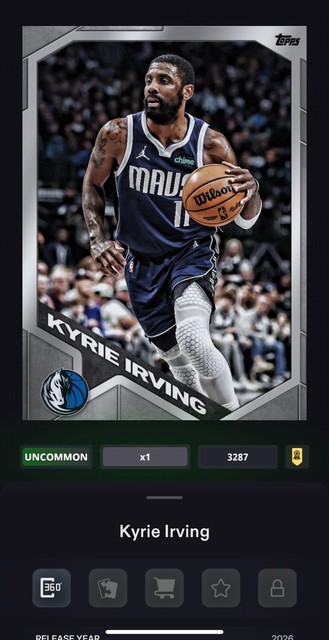 Digital Card Topps NBA Collect Award Essence S1 Uncommon White Kyrie Irving