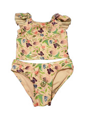 Kids Pink Floral Butterfly Two-Piece Swim Set