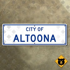 City of Altoona Pennsylvania limit boundary street highway road sign 30x10
