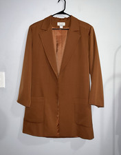 Christian Dior Separates Vintage Wool Blazer Brown Herringbone Womens 12 Flaw