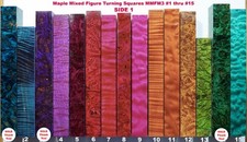 Outstanding Stabilized Maple Lace Burl Turning Squares MMFM3 1 thru 15