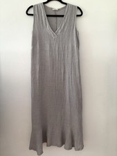 Francesca Bettini Gray Linen Shift Dress 19A749 -Size S