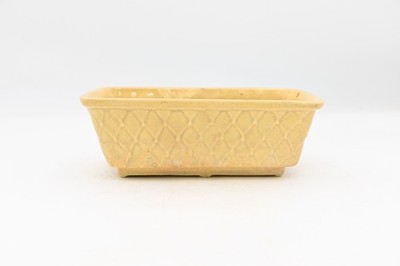Vintage . McCoy Brush Pottery MidCentury Yellow Brown Planter Pot No 100-8