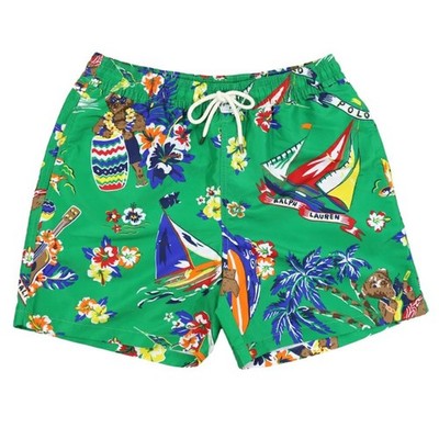 Polo Ralph Lauren Polo Bear Preppy Bear Floral Aloha Swimsuit Swim Trunks Shorts