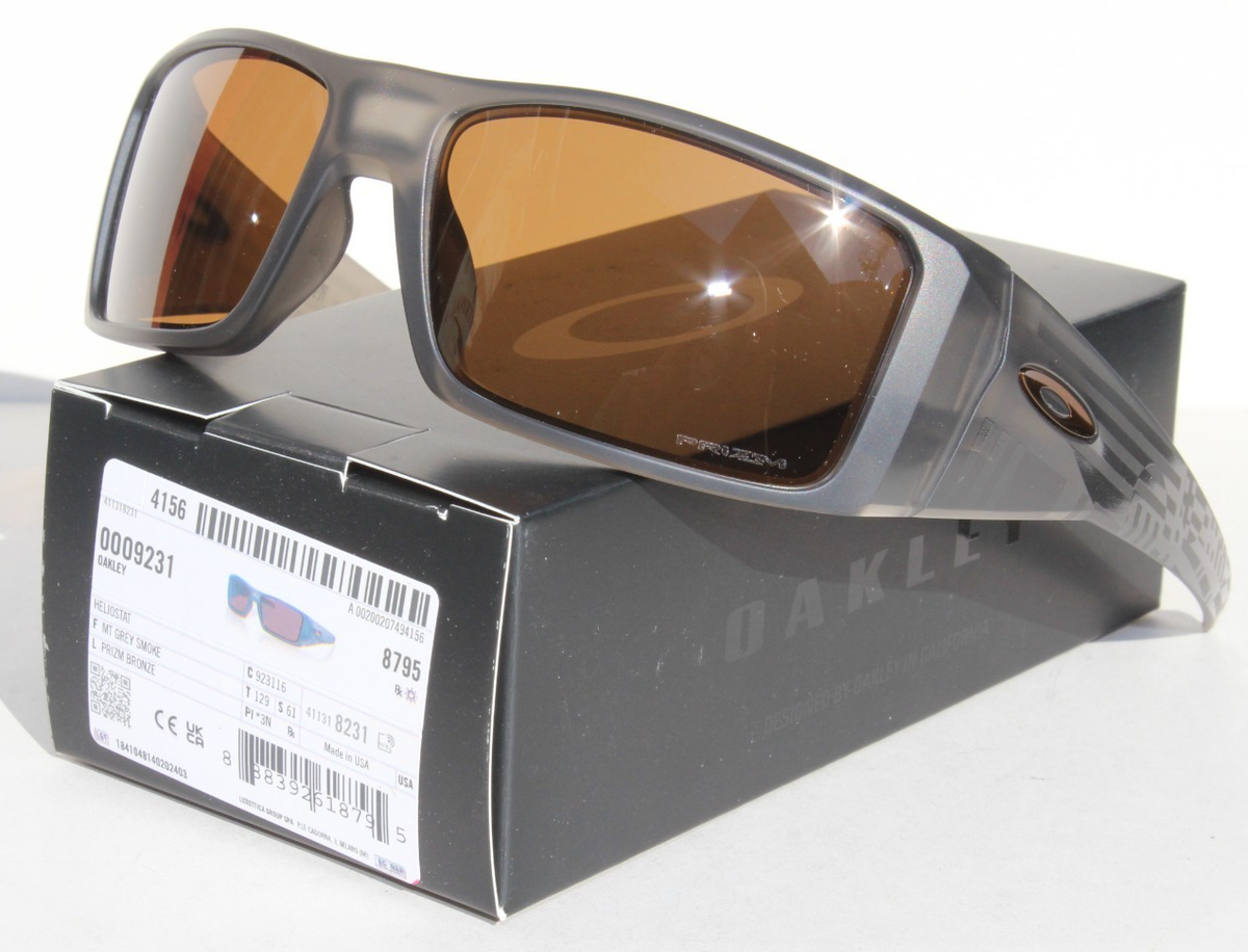 OAKLEY Heliostat Sunglasses Matte Grey Smoke/Prizm Bronze OO9231