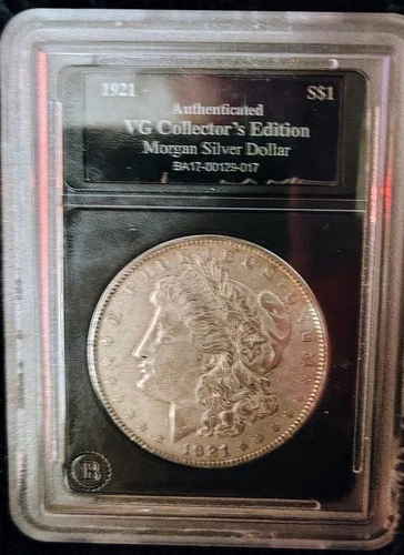 1921 $1 Morgan Silver Dollar Authenticated VG