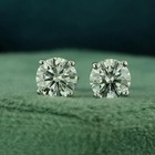 4TCW Round Lab Grown Diamond Stud Earrings For Black Friday 14k White Gold #241 — photo 5