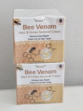 2 Bee Venom Wart Mole Remover Cream, New Sealed Made In USA