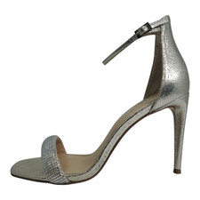 Jewel Badgley Mischka Women  s Ankle Strap Heeled Sandal Light Gold Size 8 Medium