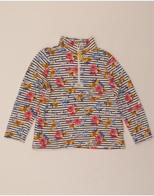 Joules Damen Sweatshirt Pullover mit Reißverschluss am Ausschnitt UK 10 Small bunt Blumenmuster CQ24