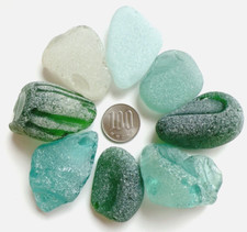 Japanese rare shape natural sea glass Handmade 026
