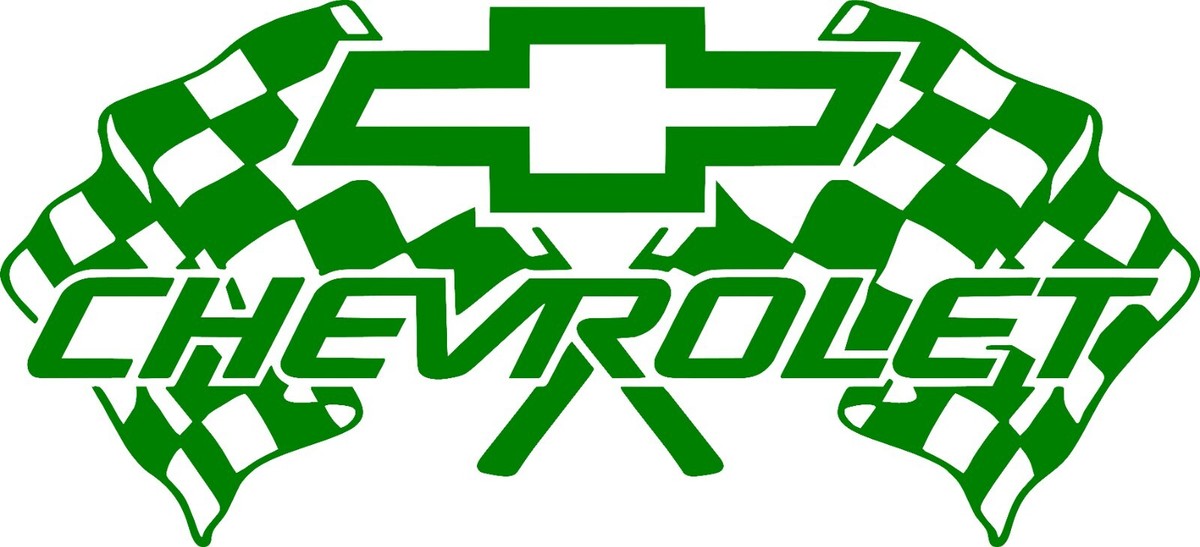 CHEVROLET シボレー ロゴ ボールペン グリーン CHEVROLET BOWTIE with Racing Flags decal, In your choice of