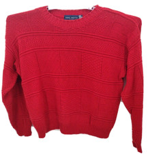 VTG John Weitz Sweater Mens XL Red Knit Made In USA Pullover 70s 80s 90s Heavy