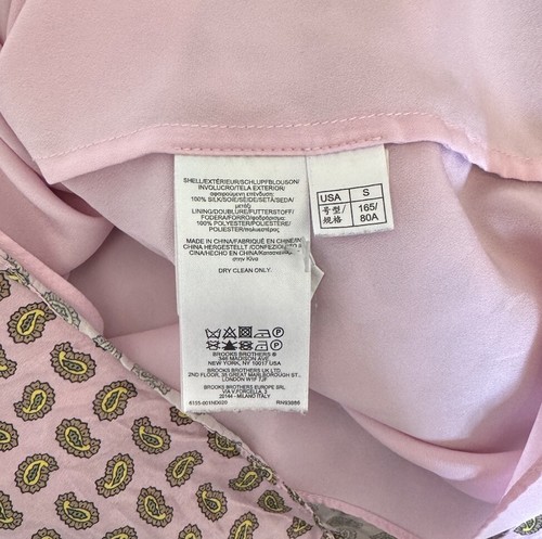 Brooks Brothers Red Fleece Top Womens Pink Paisley Silk lined Camisole Tank Top - Picture 5 of 9