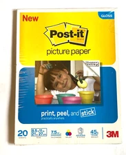 3M Post-It Picture Paper Semi Gloss 8.5x11 in 20 Pack Print, Peel Stick - SEALED