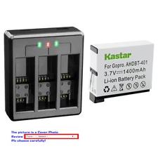 Kastar Battery Triple Charger for GoPro AHDBT-401 HERO4 Black Action Camera