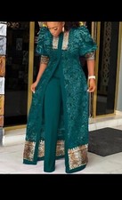 African Women in kimono Jacket with high waist Pants, Women 2 Piece outfit,Women