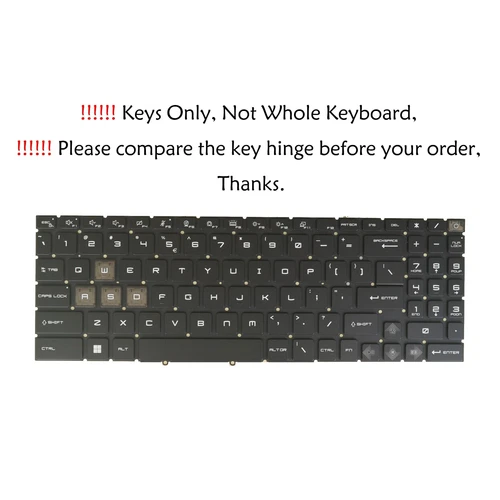 Keyboard Key Keycaps Clips Hinges For MSI Raider GE68 GE68HX GE78 GE78HX MS-17S1
