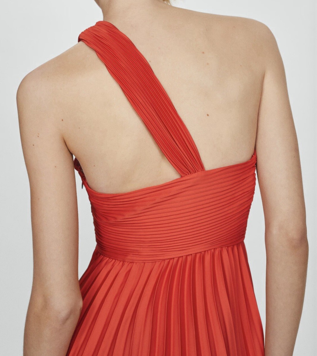 princess polly baby blue dress MNG Mango Asymmetrical Red Pleated Dress