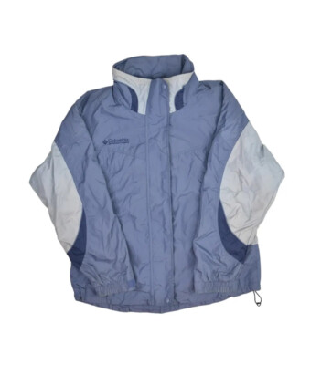 Vintage Columbia Jacket Womens Large Blue Lightweight Shell Windbreaker Bugaboo
