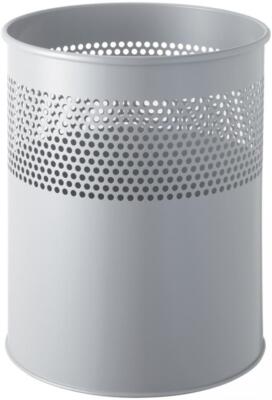 helit Stahl-Papierkorb, mit Lochdekor, 15 Liter, alu-grau