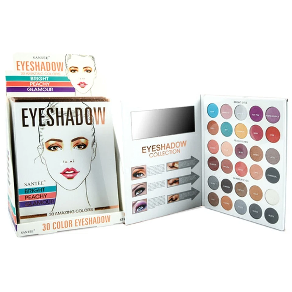 Santee 30 COLORS EYESHADOW PALLETE Makeup Mix Palette Eye Shadow Shade - Image 2 of 4