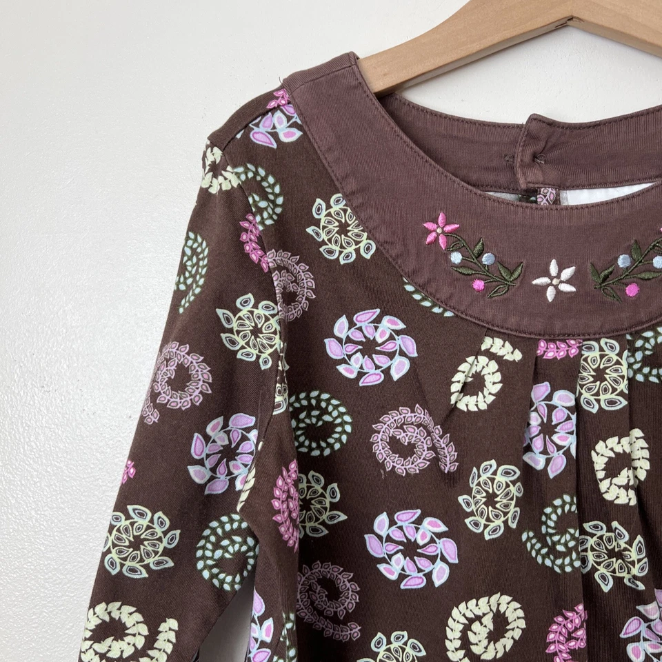 Camiseta Blusa Hanna Andersson 140 10-12 Algodón Top Con Bordado enredaderas Foto 3 de 4