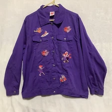 VTG RARE Red Hat Society Shirt Jacket By Tia Designs Ruby Elite Size 3X USA MADE