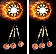 Flaming Dart Board Cornhole Board Wrap LAMINATED Decal Vinyl Sticker 4418