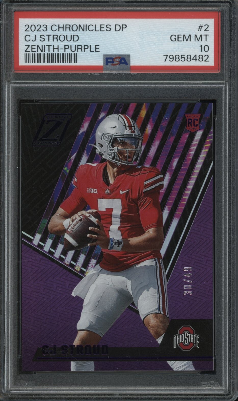 CJ Stroud Panini Chronicles Draft Picks Zenith #2 Purple