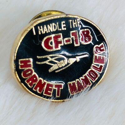 Vtg I Handle the CF-18 Hornet Handler Enamel Lapel Pin McDonnell Douglas