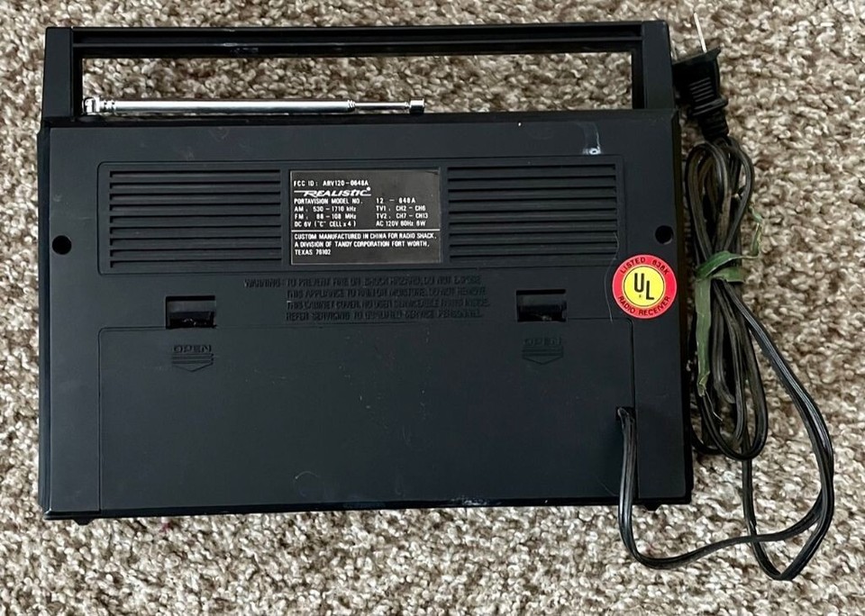 Vintage Realistic Portavision AM/FM/TV Band Radio Receiver Model 12 ...