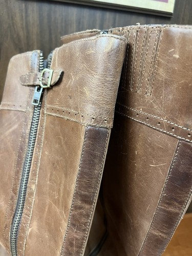 Geboren Poly Reitstiefel 11M Leder Double Zip Kniehoch Braun Komfort Klassiker - Bild 14 von 23