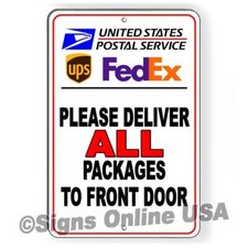 Package Delivery Instructions Sign Leave Packages Here Box Front Not Here