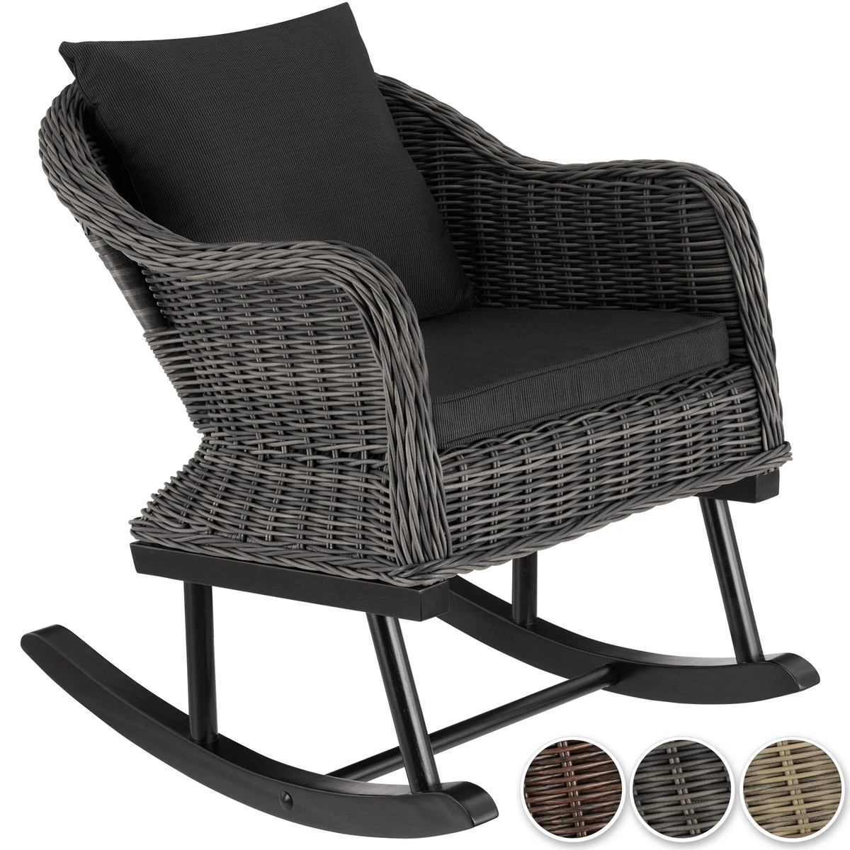 Black wicker sale rocking chairs