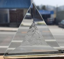 New/Unused 3 x 3 x 3 inch clear bevel glass glue chip triangles- bundle of 5