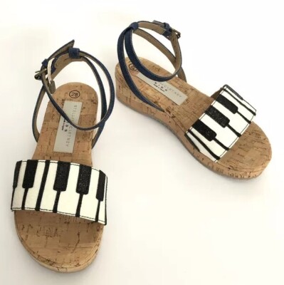 Stella McCartney Kids Girs Shoes Size 28 NIB Linda Sandal Denim Piano