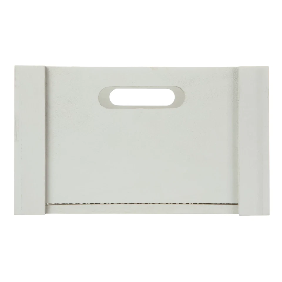 Mainstays ~ Wire & Wooden ~ Gray & White ~ Crate/Basket ~ 14.75 x 11.5 x 6.75 - Image 2 of 4