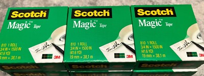 6-Scotch Magic Tape cat 810 3/4'' x 1500''  Refill
